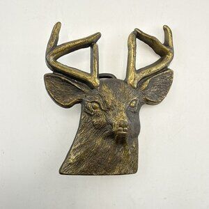 Vintage Deer Belt Buckle Stag Elk Buck Hunt Hunting 70s 3D Sculptural Majestic